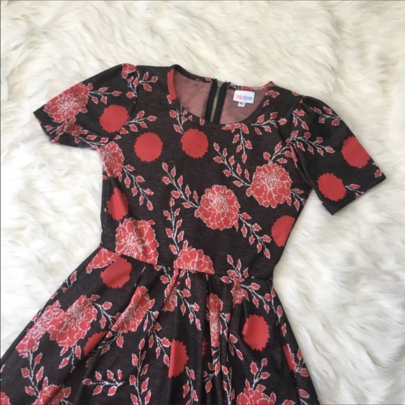Lularoe floral print Amelia dress - Picture 1 of 4